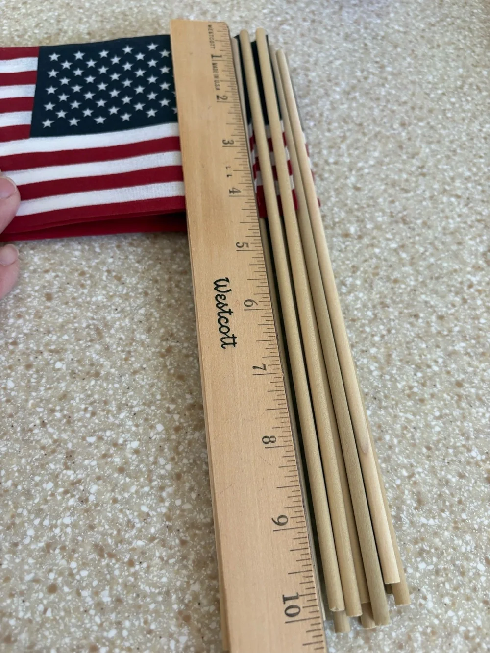 Set of 20 Patriotic Small American Hand  Stick Flag Without Tip 4x6”